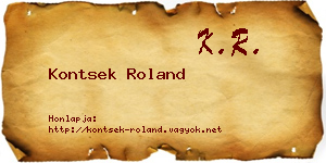 Kontsek Roland névjegykártya